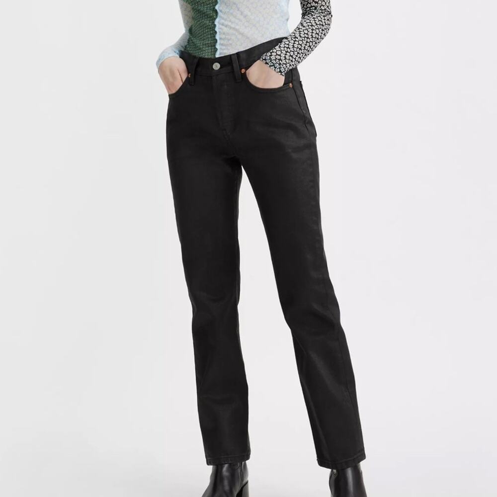 Levi’s Black Wax Coated High Waisted Jeans